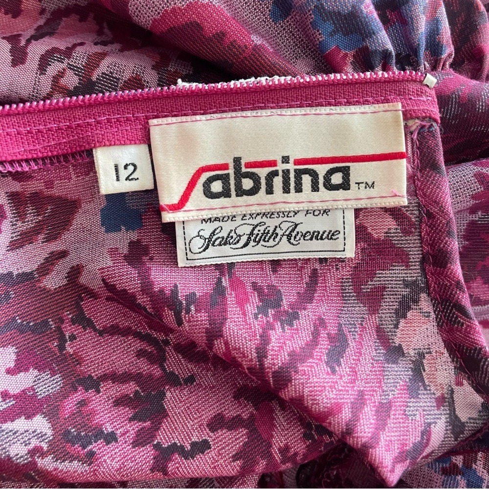 Saks Fifth Avenue Vintage Sabrina Floral Long Sleeve Dress - Picture 10 of 10